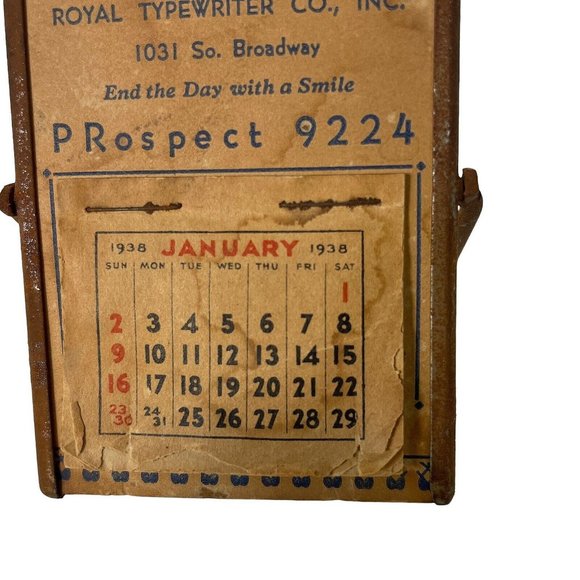 Vintage Advertising Desk Calander & Mirror 1938 - Picture 3 of 14